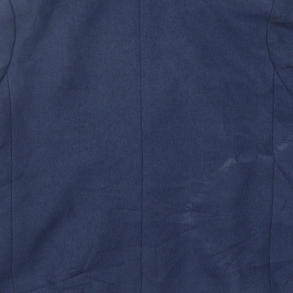 Brand and care label for Rebel boys’ blue jacket, size 5-6, years