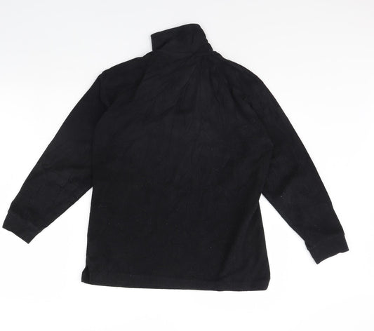 Preworn Boys Black Fleece Henley Jumper Size XL