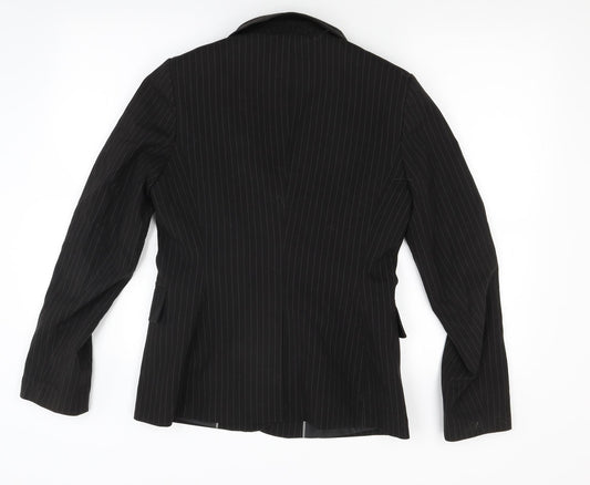 The department Womens Black Striped Jacket Blazer Size 8
