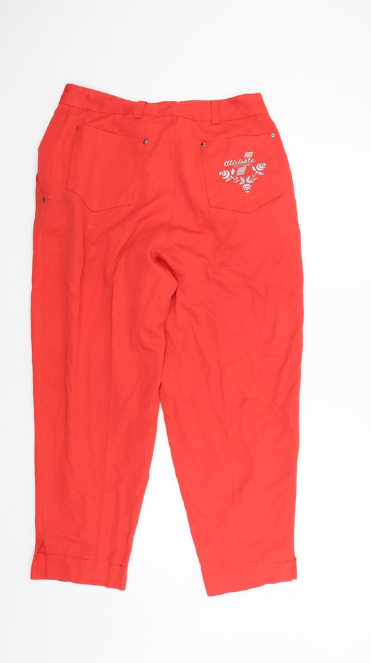 Wichile Womens Red Capri Trousers Size 14 L25 in