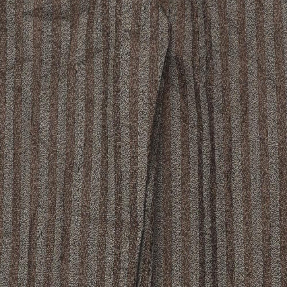 Preworn Womens Brown Striped Trousers Size 34 in L28 in