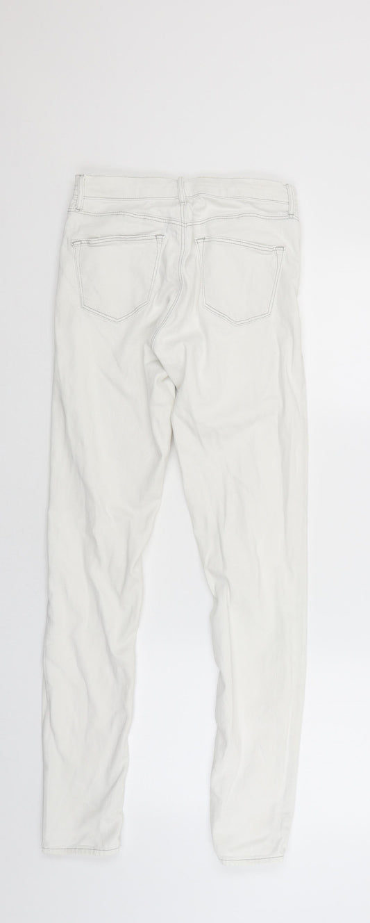 Preworn Womens White Denim Skinny Jeans Size 25 in L27 in
