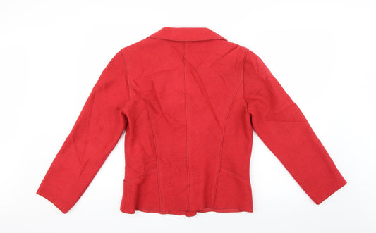 Hucke Womens Red Overcoat Coat Size 10