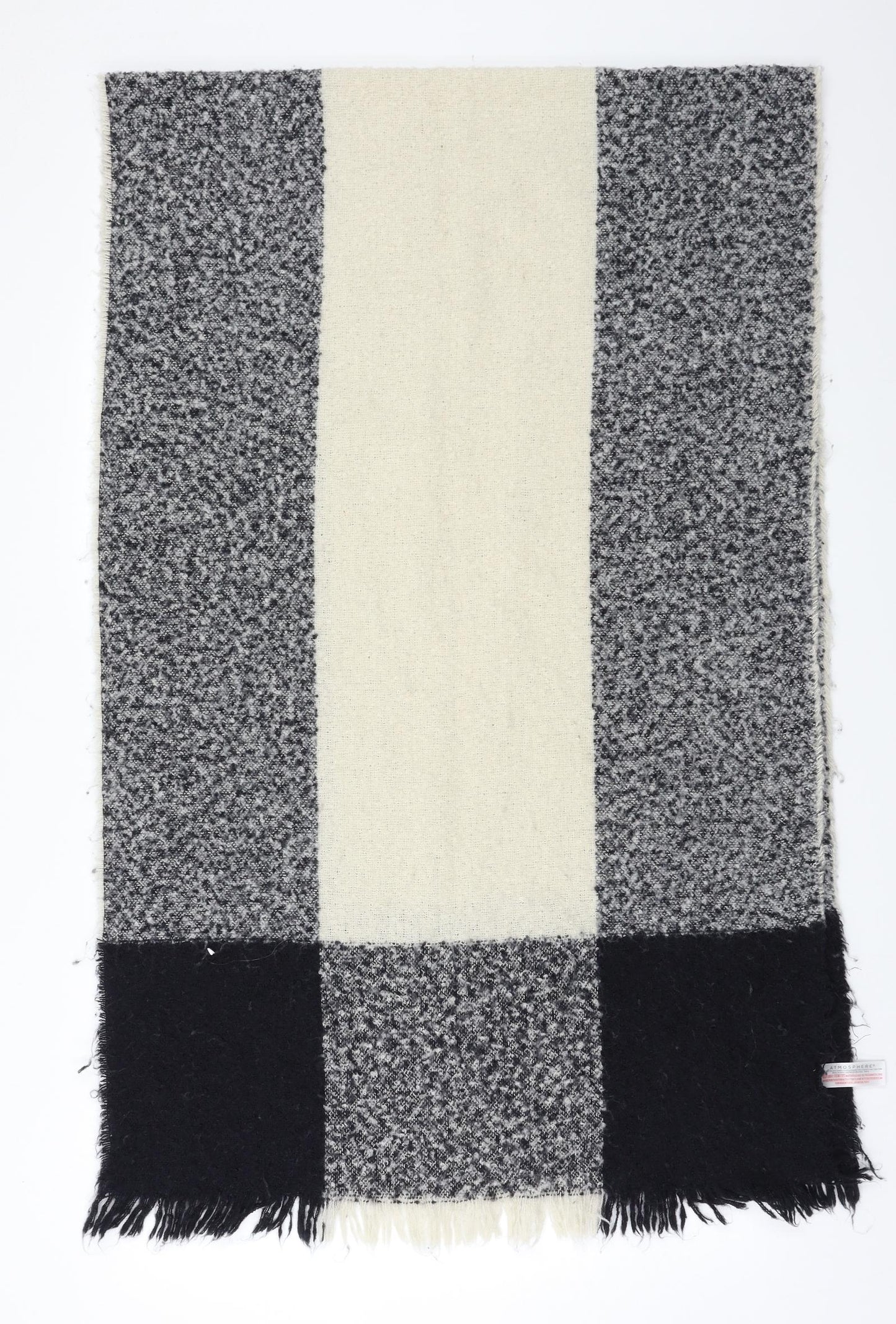 Front view of Atmosphere women’s multicoloured plaid scarf