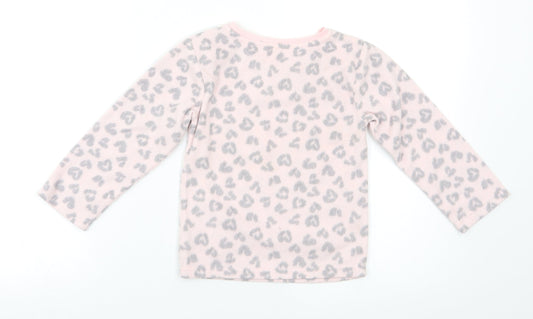 F&F Girls Pink Animal Print Top Pyjama Top Size 3-4 Years