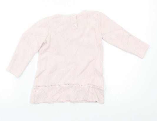 Shabby Chic Baby Pink Henley Jumper Size 18-24 Months
