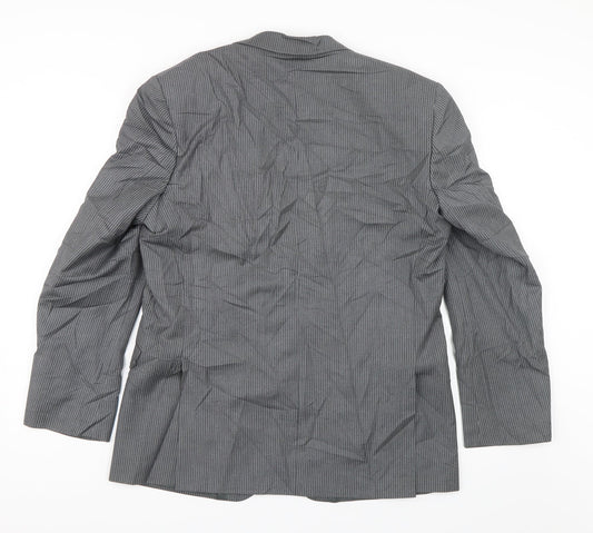 Burton Mens Grey Striped Jacket Blazer Size 42