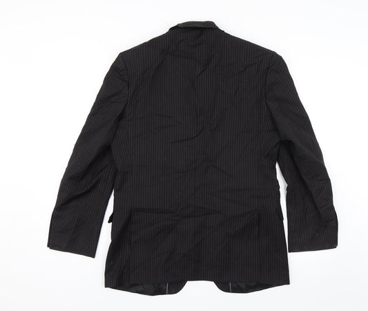 Cartel Mens Black Striped Jacket Suit Jacket Size 38
