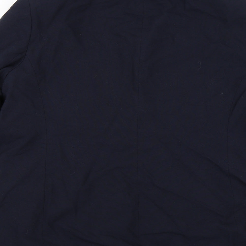 Brand and care label for Canada women’s blue overcoat jacket, size UK 18