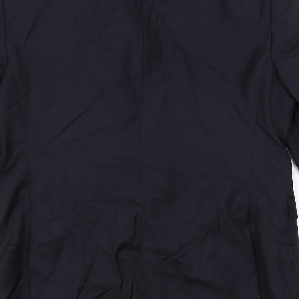 Brand and care label for French Connection men’s blue jacket suit jacket, size 40