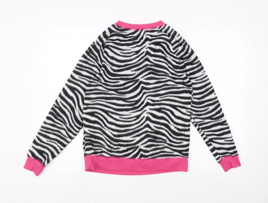 Studio Sleepwear Womens White Animal Print Pullover Jumper Size 8
