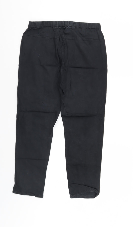 Part Two Womens Black Cropped Jeans Size 12 L23 in - Elastic Waist