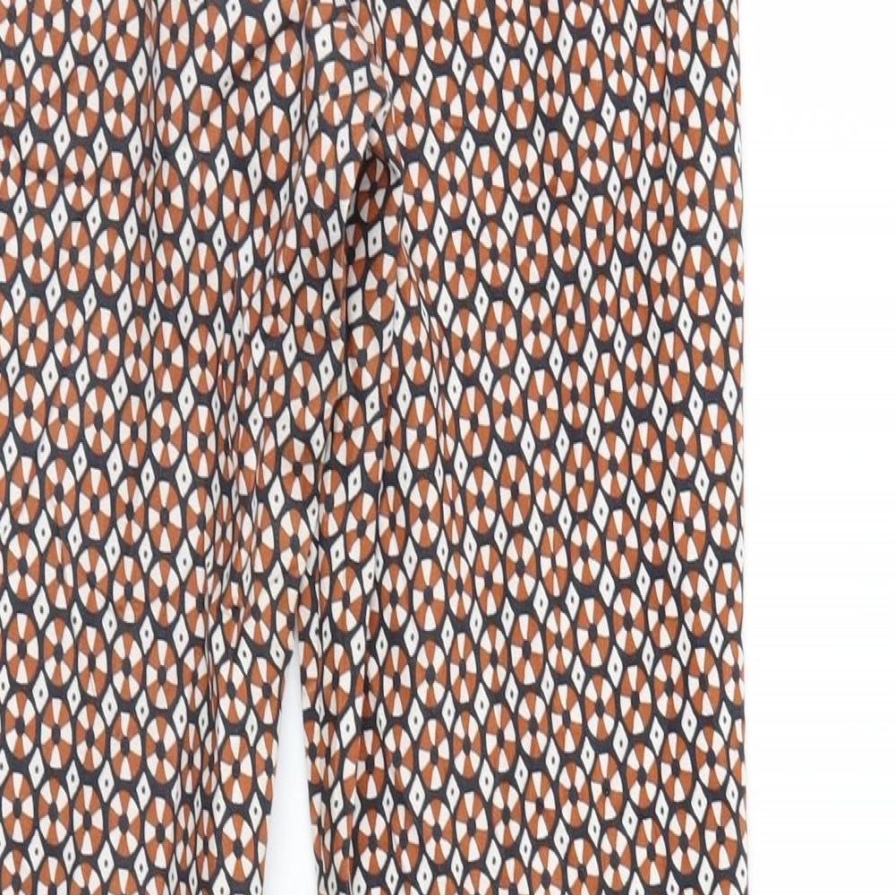 H&M Womens Multicoloured Geometric Trousers Size 8 L26 in