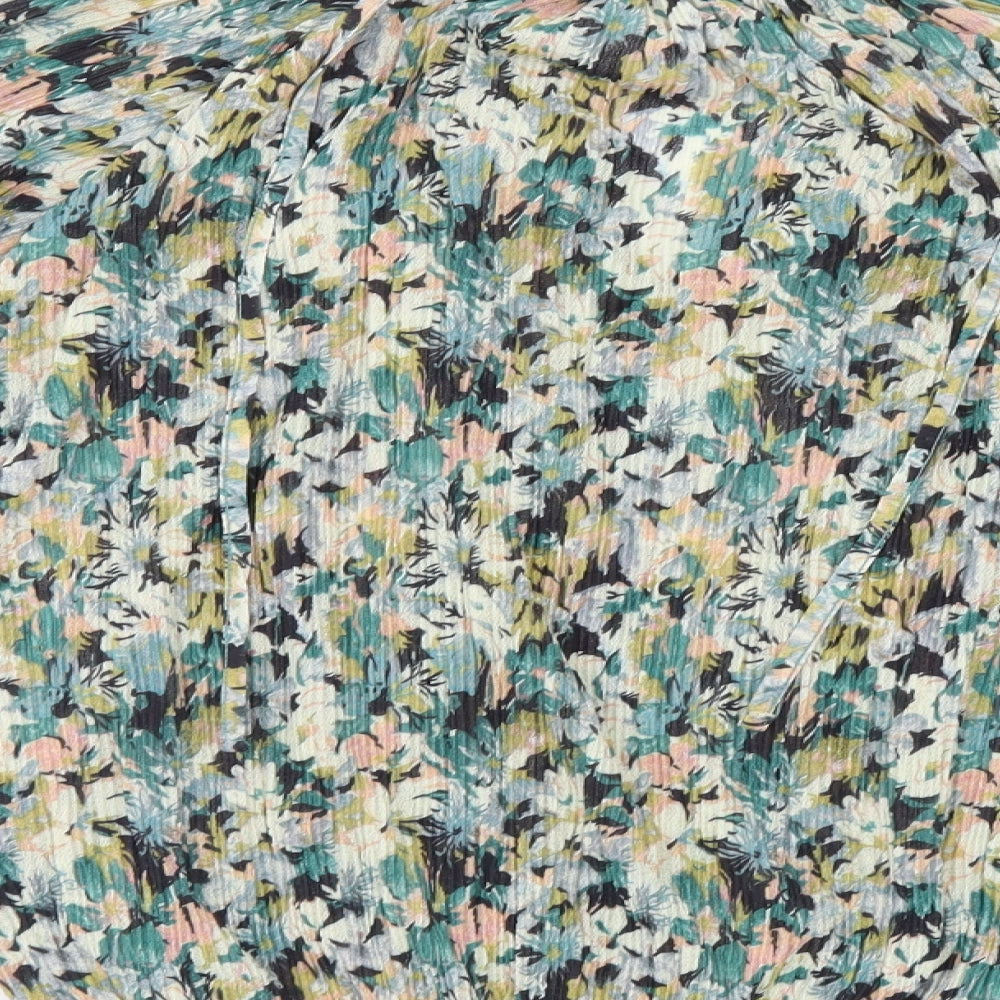 M&Co Womens Multicoloured Floral Basic Blouse Size 10