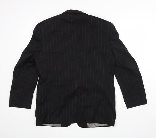 M&S Mens Black Striped Jacket Blazer Size 40