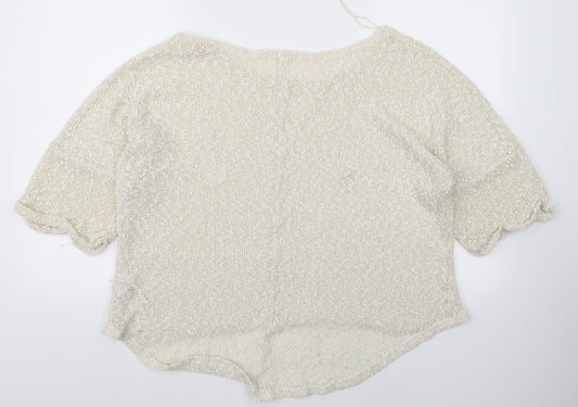 Peacocks Womens White Pullover Jumper Size 18