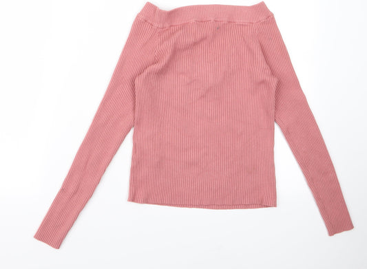 Divided Womens Pink Pullover Jumper Size M