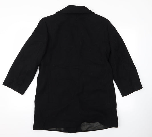 Preworn Womens Black Overcoat Jacket Size 10