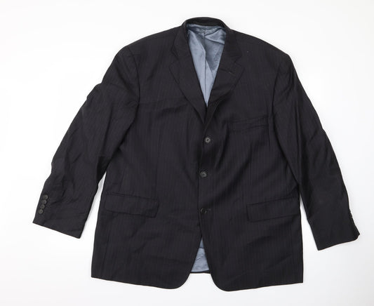 m&s Mens Black Striped Jacket Size L
