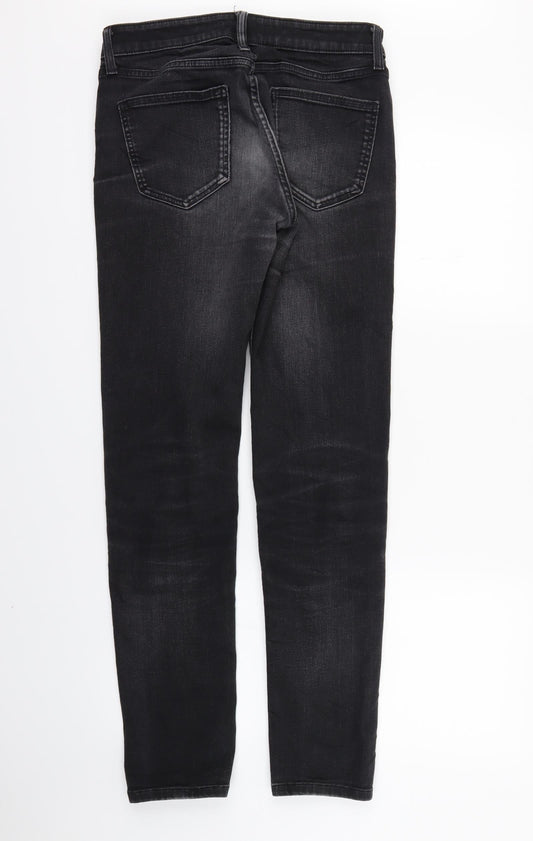 Unique Womens Black Denim Skinny Jeans Size 12 L30 in