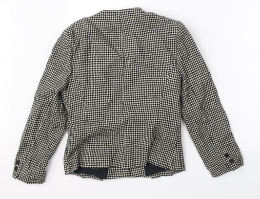 Jenni Barnes Womens Multicoloured Houndstooth Jacket Blazer Size 12