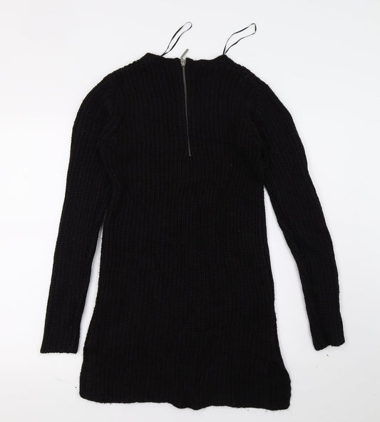New Look Womens Black Knit Pencil Dress Size 8