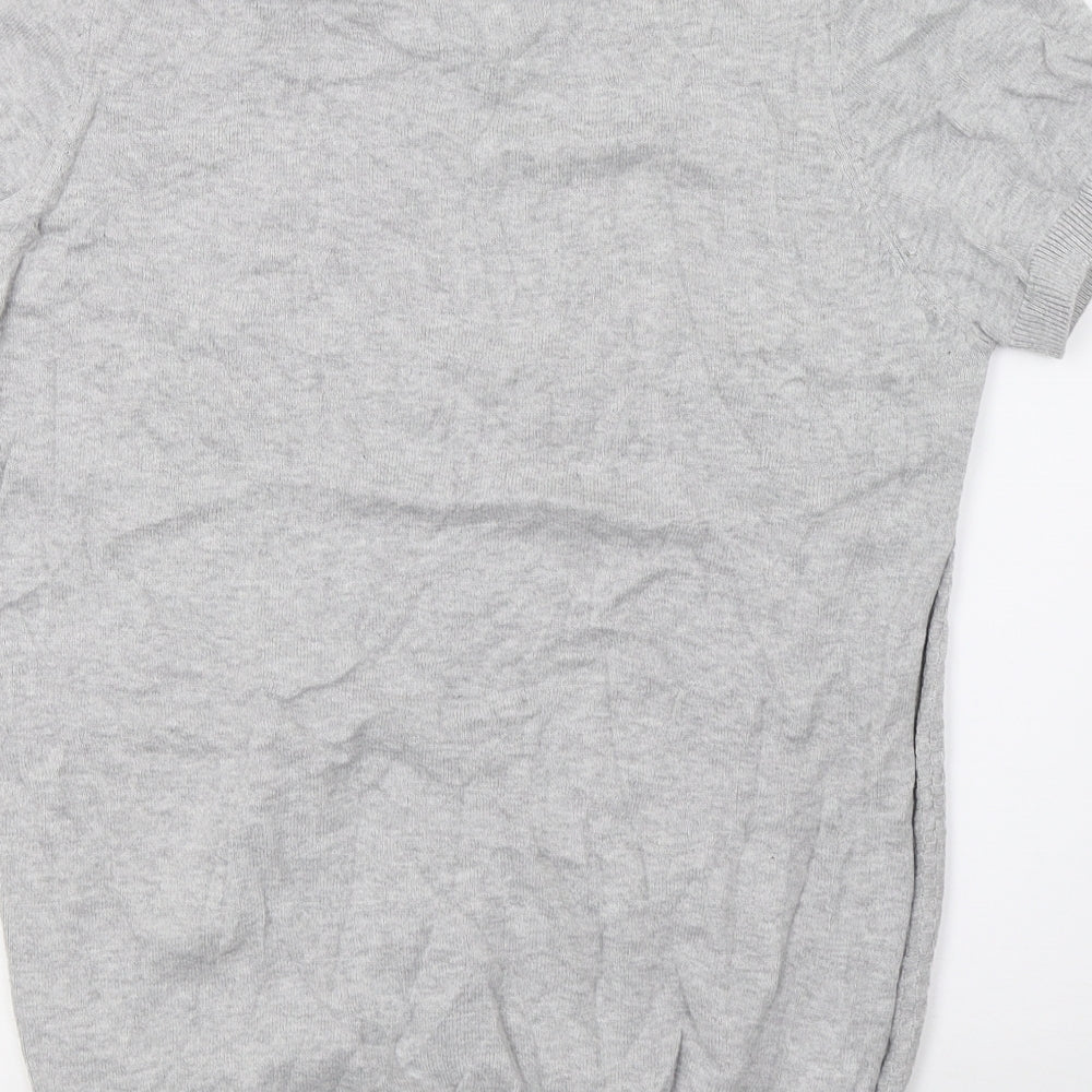 Brand and care label for ACW 85 men’s grey polo, size S