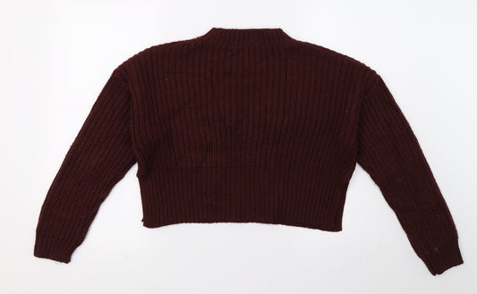 New Look Girls Purple Knit Pullover Jumper Size 12-13 Years