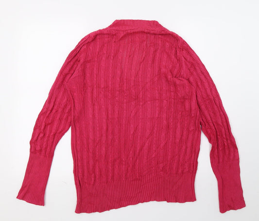 TIFFANY Womens Pink Knit Pullover Jumper Size L