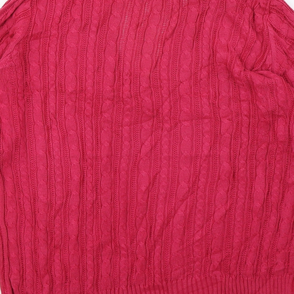 TIFFANY Womens Pink Knit Pullover Jumper Size L