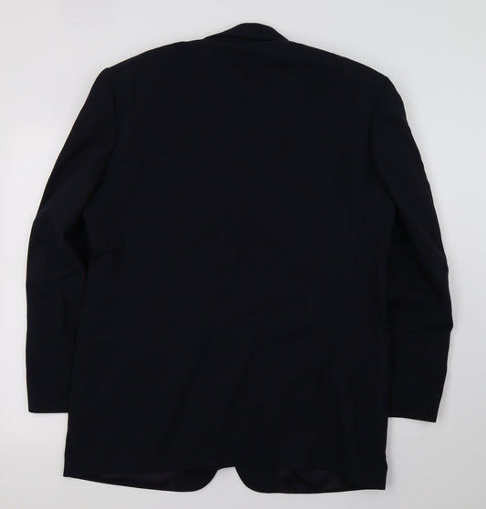 David Moss Mens Blue Jacket Suit Jacket Size L