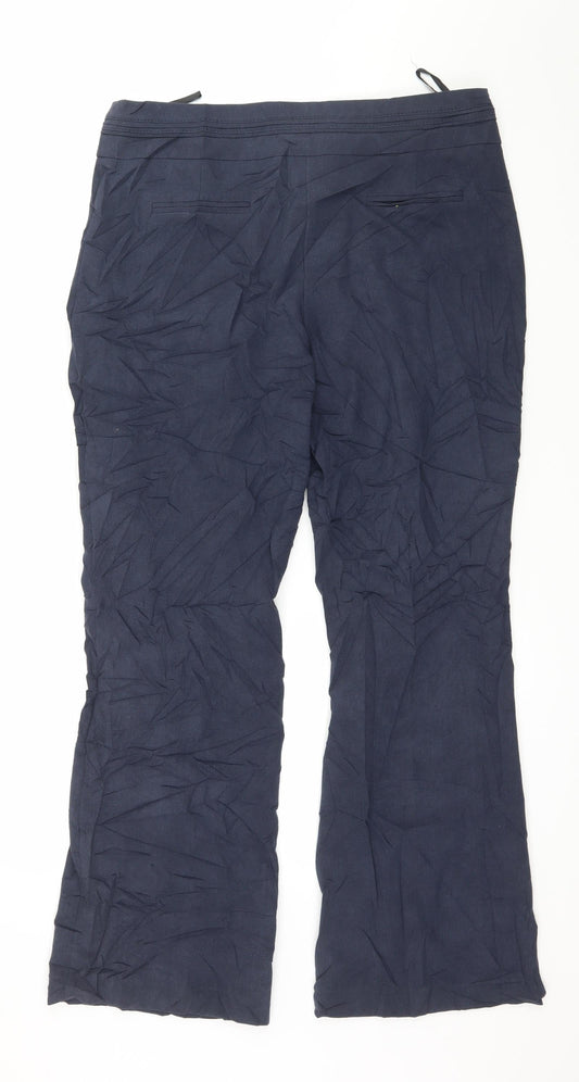 M&Co Womens Blue Trousers Size 12 L29 in