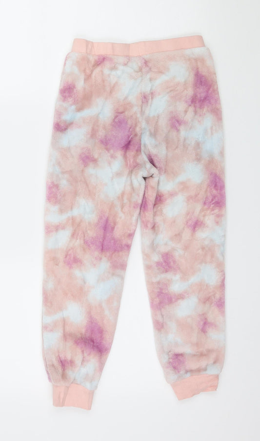 NEXT Girls Pink Geometric Microfibre Capri Pyjama Pants Size 7 Years - Tie Dye