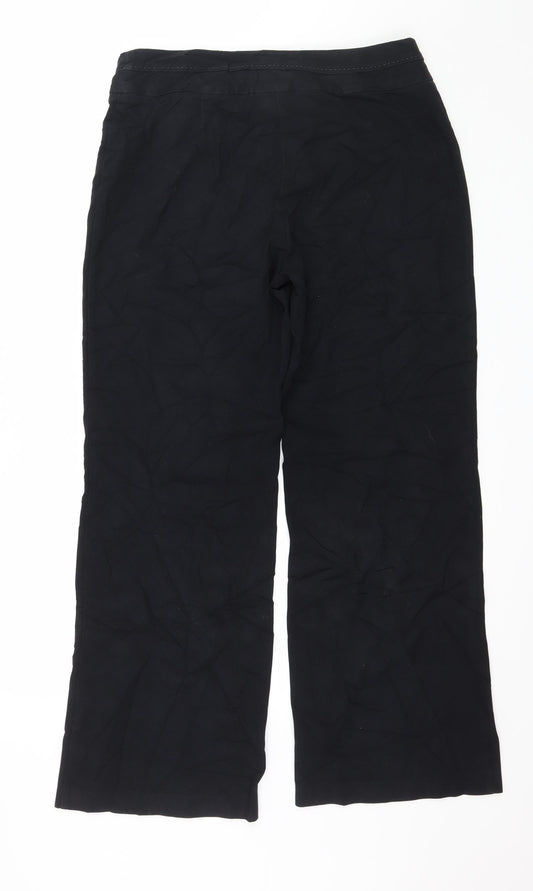 Marks and Spencer Womens Black Trousers Size 12 L20 in