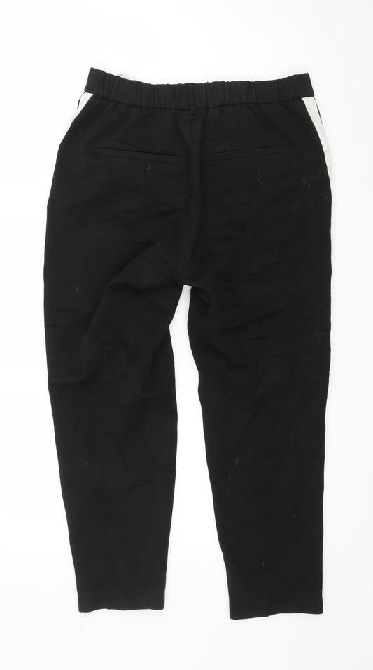 Zara Womens Black Striped Trousers Size S L24 in