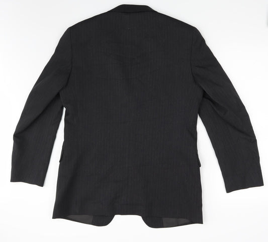 Taylor & Wright Mens Black Striped Jacket Suit Jacket Size 38