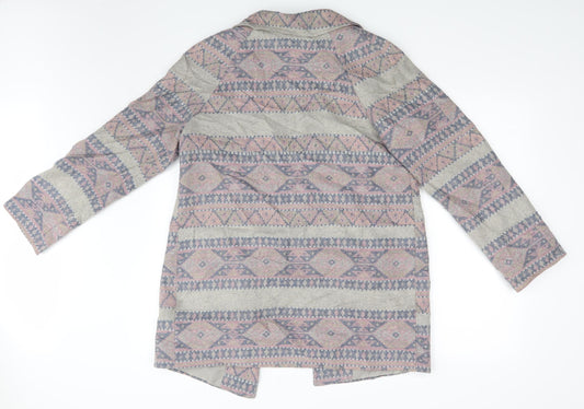 Miss Selfridge Womens Multicoloured Argyle/Diamond Jacket Coat Size 12