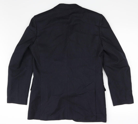 St Michael Mens Blue Striped Jacket Suit Jacket Size M