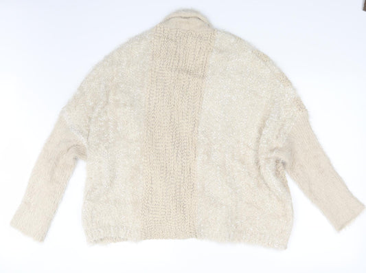 CANDA Womens Beige Cardigan Jumper Size L - Size L/XL
