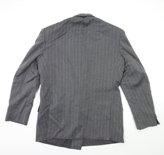 st Michael Mens Grey Striped Jacket Suit Jacket Size 42