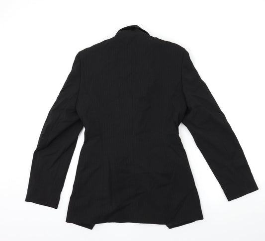 Select Womens Black Striped Jacket Suit Jacket Size 8