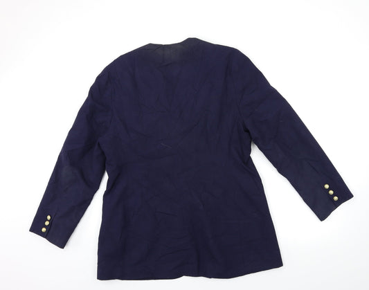 MICHELLE ROERTS Womens Blue Biker Coat Size 16