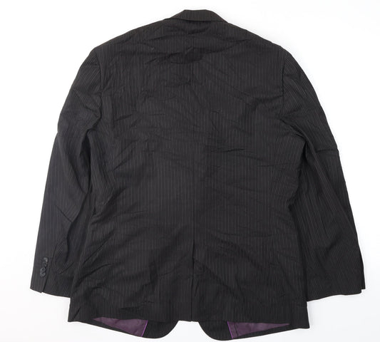 George Mens Black Striped Jacket Suit Jacket Size 40