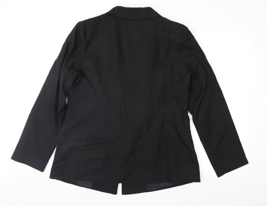 Damart Womens Black Jacket Suit Jacket Size 16