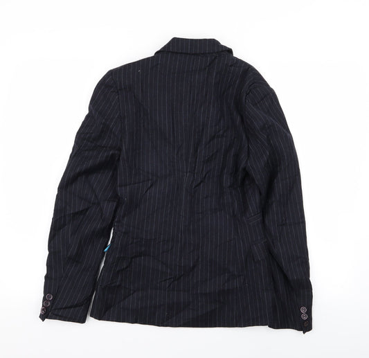 sarah coggles Mens Blue Striped Jacket Blazer Size XS