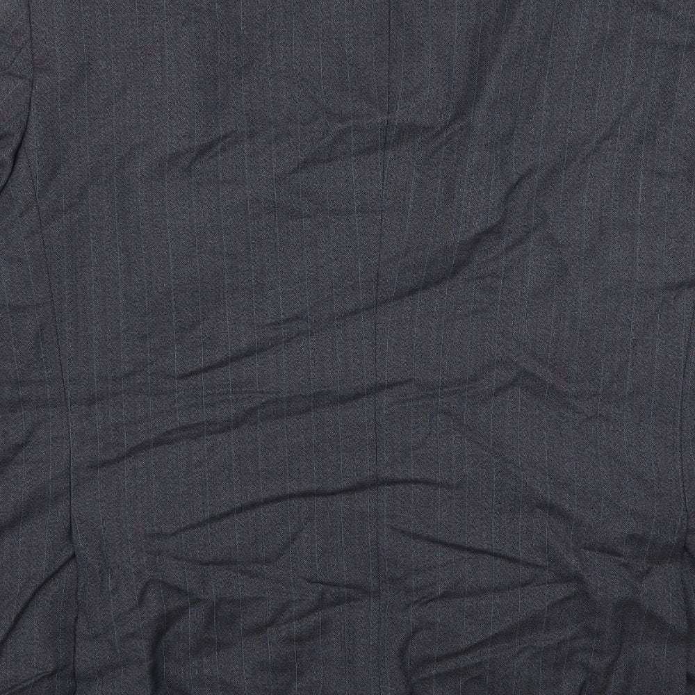 Brook Taverner Mens Grey Striped Jacket Blazer Size 42