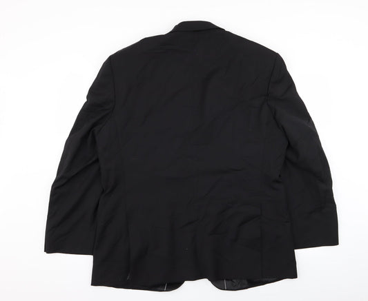 Preworn Mens Black Jacket Blazer Size 44