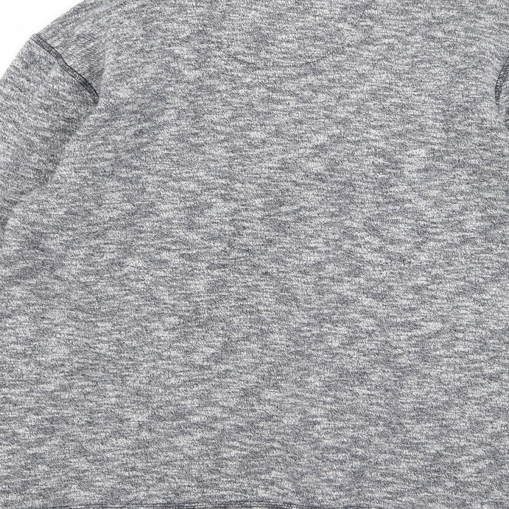 Brand and care label for Easy men’s grey jumper, size S