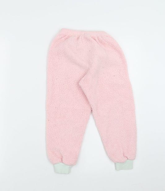 Matalan Girls Pink Solid Fleece Pyjama Pants Size 5 Years