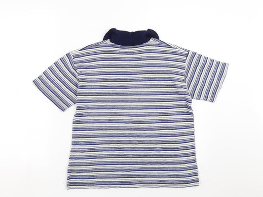 Debenhams Boys Blue Striped Basic Polo Size 9-10 Years